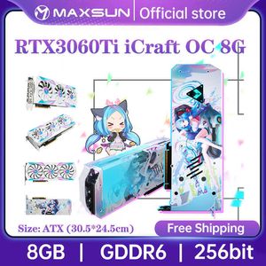 MAXSUN Graphics Cards GeForce RTX 3060Ti iCraft OC 8G GDDR6 GPU 8nm NVIDIA Computer PC 256Bit DP*3 Gaming Video Card Full New