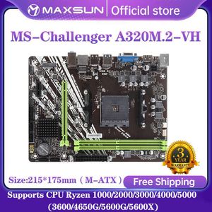 Maxsun Motherboard Challenger A320M.2-VH AMD M.2 SATA3 RAM DDR4 ondersteunt Ryzen 1000-5000 CPU AM4 Socket 3600 4650 5600G 5600X ondersteunt