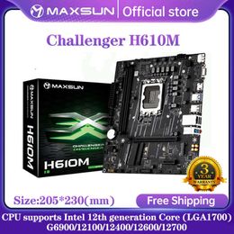 Placa base MAXSUN Challenger H610M SATA 3,0 M.2 compatible con Intel 12. ª generación 12100 12400 Core LGA1700 DDR4 de doble canal