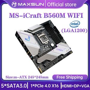 MaxSun Nieuw Intel Motherboard Icraft B560M WiFi PC Mainboard Dual Channel DDR4 3200MHz RGB SATA M.2 LGA1200 Computeraccessoires