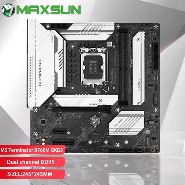 MAXSUN Terminator B760M GKD5 DDR5 carte mère prise en charge CPU 12e 13e génération Socket LGA 1700 M.2 PCIE 4.0 Can XMP jusqu'à 8000 mhz