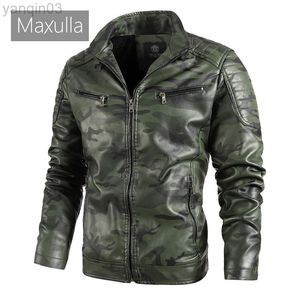 Maxulla Winter Heren PU Jackets Casual Man Fleece Warm Motorfiets Leather Jacket Outdoor Slim Fit Biker Leather Jackets Kleding L220801