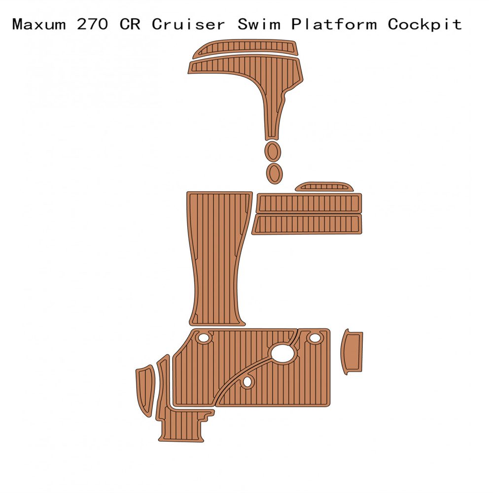 Maxum 270 CR Cruiser Swim Platform Cockpit Pad Boat EVA Faux Teck Deck Tapis de sol Auto-support Adhésif SeaDek Gatorstep Style Floor