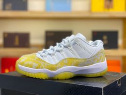 11 mei 2023 11s Yellow Snakeskin Basketbalschoenen 11 XI White Tour Yellow Sail Heren Dames Lifestyle Sport Sneakers