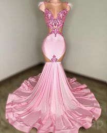May aso ebi roze zeemeermin prom kristallen sexy avond formeel feest tweede receptie verjaardag verlovingsjurken jurken robe de soiree zj