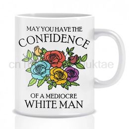 Puissiez-vous avoir la confiance tasses drôles de paroles florales tasses à café café thé mugen friend cadeaux à la maison décale laitier drinkware 240418
