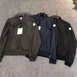 veste de designer pour hommes insigne brodé lâche veste de baseball décontractée à col rond légère coupe-vent veste à col montant veste de moto