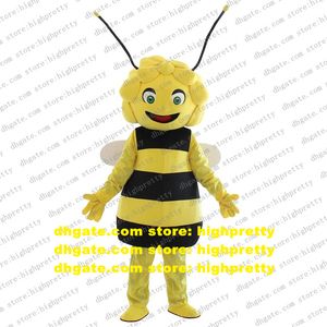 Disfraz de mascota de abeja con sonrisa de abeja Maya, traje de personaje de dibujos animados para adultos, traje de rendimiento de ventas, banquete de reconocimiento cx2052