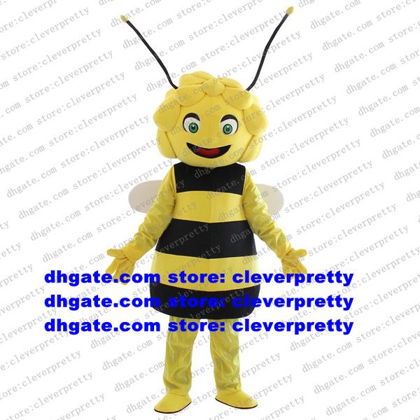 Maya l'abeille sourire mascotte Costume adulte personnage de dessin animé tenue Costume carré publicité Festival célébration cx2052