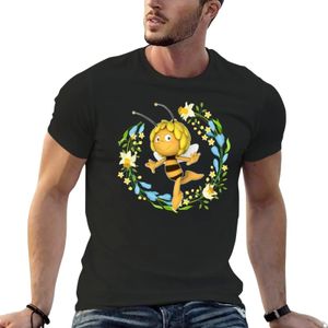 Maya The Bee With Flowers Tshirt Shirts Funny T-shirt Boys Animal Imprimé Tshirts noirs pour hommes 240428