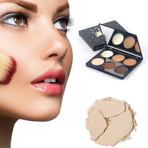 Maycheer 3D Carry Bright 6 Tones Grooming Gedrukt Poeder Matte Gezicht Palette Compact Modern Fashion Facial Make-up