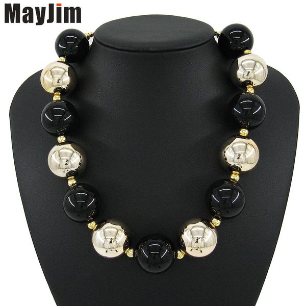 MayJim déclaration collier mode femmes 2021 Vintage collier ras du cou chaîne en or grosse perle colliers de perles pendentifs bijoux Chokers