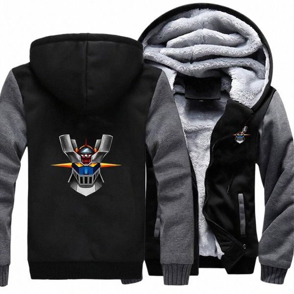 Mazinger Z Japon Anime Harajuku Streetwear Vestes 2022 Hiver Épaissir Sweat-shirt Pour Homme Veste Polaire Manteau À Capuche u2qa #