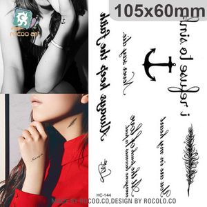 MB Klassieke Zwarte Tatoo Kat Vogel Bloem DIY Waterdichte Nep Tijdelijke Tattoo Sticker voor Vrouwen Hand Body