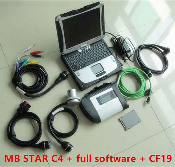 Multiplexeur de diagnostic MB STAR C4 pour Benz MB SD Connect Compact C4 pour outil de scanner de diagnostic de camion de voiture Benz et Thoughbook CF19 2023.09V