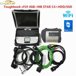 MB Star C4 SD Connect con V2019 05 Soft-Ware HDD SSD Toughbook CF19 4GB Laptop MB Star C4 Terrela de diagnóstico Multi-lengua282N