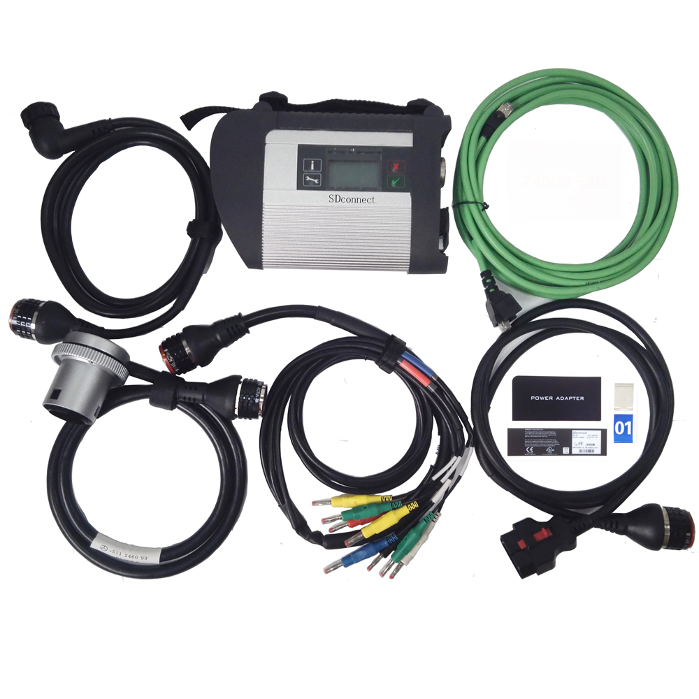 MB Star C4 met 5 kabels SDConnect Diagnose Multiplexer-ondersteuning voor Benz-auto's en vrachtwagens op voorraad