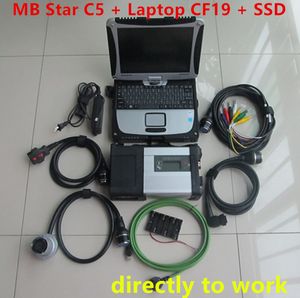 MB Star C5 SD Compact 5 avec ordinateur portable CF-190 et 360 Go SSD V2023.09 X / VEDIAMO / WIS pour les outils de diagnostic de réparation de réparation automatique