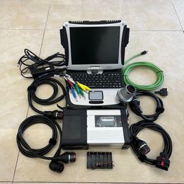 Système de diagnostic mb star sd connect c5 wifi avec hardbook cf19 i5 4g écran tactile ordinateur portable ssd 12v 24v ensemble complet pour voitures camions prêt à l'emploi