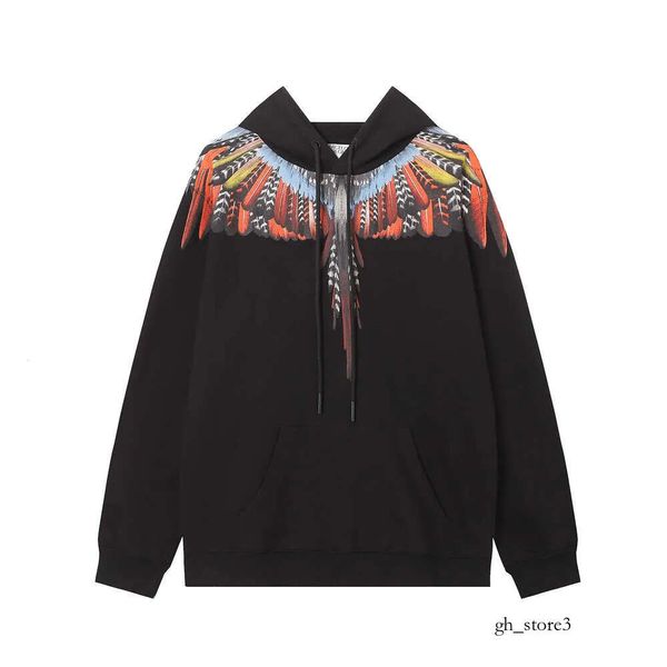 MB Wing Pull Designer Mens and Women's Pull Sweathshirts MB Purple Fire Wings Imprimé Sweat à capuche Marcelo Brand de mode Feather Automne / Hiver Hoodie 923