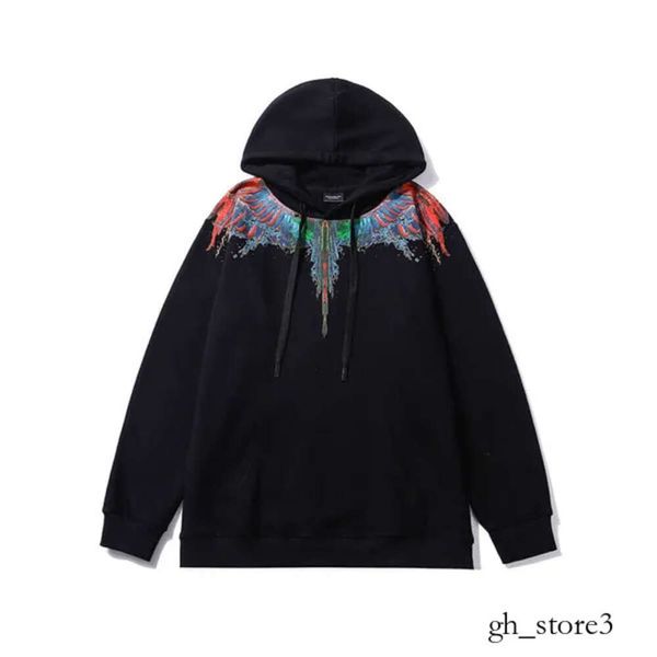 MB Wing Pull Designer Menhands and Women's Pull Shirts MB Purple Fire Wings Sweat à capuche imprimé Marcelo Fashion Brand Feather Automne / Hiver Hoodie 755