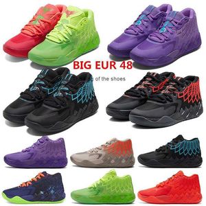 MB01BIG EUR 48 Hommes Lamelo Ball MB 01 Chaussures de basket-ball Rick et Morty Rouge Vert Galaxy Violet Bleu Gris Noir Queen Buzz City Melo Galaxy