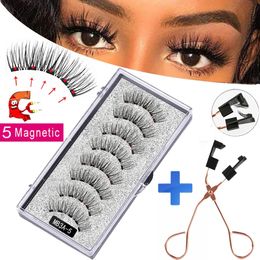 MBA 5 Curon magnétique MBA Set Long 3D Mink Lashes Wear Faux Cils Magnétique Natural épais Faux 231221