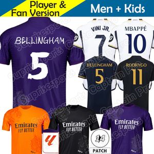 Mbappe Bellingham Real Madrids Soccer Jersey 23 24 25 Y-3 KITS KIT 2023 2024 Home Away Third Fourth 4th Y3 Football Shirt Camisetas Rodrygo Vini Jr Plus Tamaño