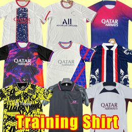 Maillots de football MBAPPE HAKIMI Messis 23 24 Maillots de football 2023 2024 MARQUINHOS VERRATTI psGs chemise homme uniforme Fabian Sanches Training POLO