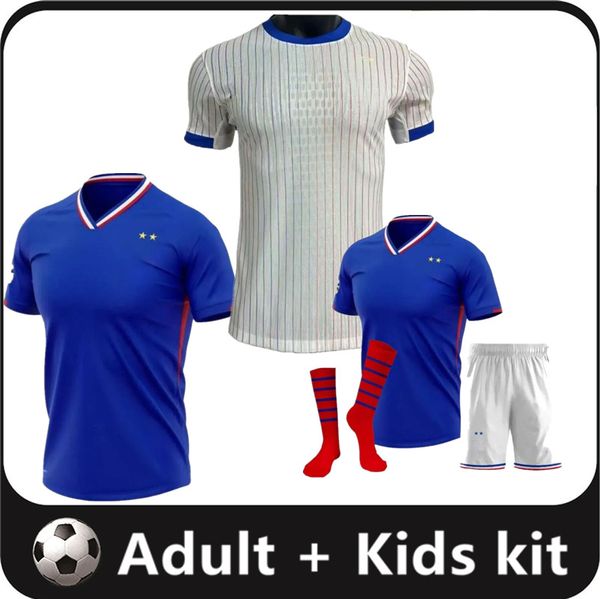 2024 2025 Euro Cup French Home Jersey MBAPPE Camisetas de fútbol DEMBELE COMAN SALIBA KANTE Maillot de foot equipe Maillots GRIEZMANN Hombres Kit para niños Camiseta de fútbol 16-4XL