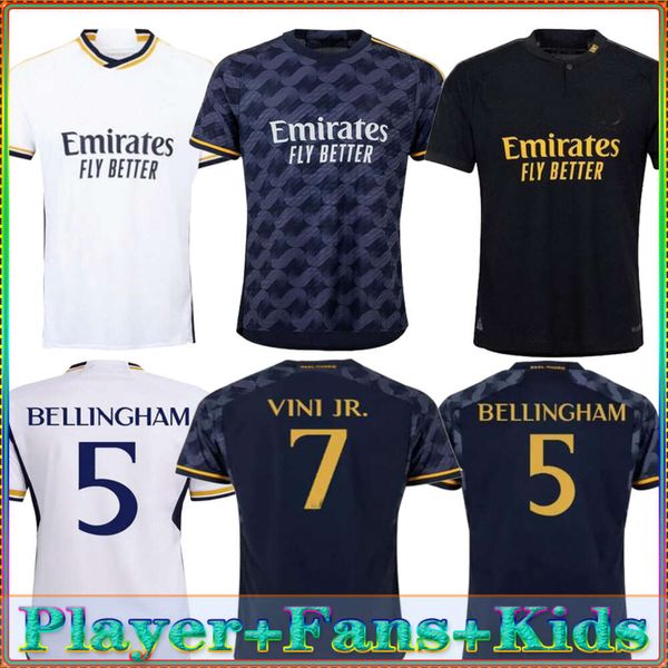 Mbappe Soccer Jerseys 23 24 Football Shirt Vini Jr Bellingham 2024 RODRGO LONG LONG DOURNIQUE PUPLE Men Kids Kit Kit Uniforme Real Madrids Home Camiseta De