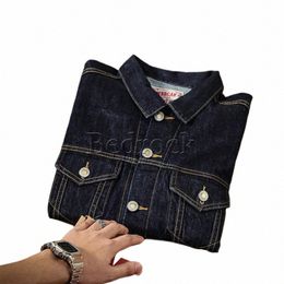 mbbcar hommes seedge veste en jean 14oz e mer 557 III Amekaji vintage seedge veste en jean brut veste noire et bleue 3059 w8P8 #