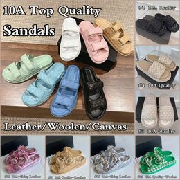 10a de qualité en cuir / toile / laine les sandales de la mode des femmes glissaient pour les femmes