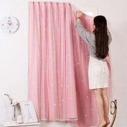 Mcao Punch cortina opaca ventana hogar dormitorio sala de estar decoración de estrellas accesorios sombreado cortinas ciegas TJ1620 210903257K