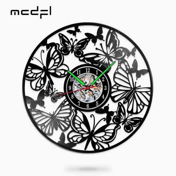 MCDFL Horloges Papillon Décoration Murale Insecte Montre Décoration pour La Maison Mécanisme Horloge Décorée Salon Minimaliste Ornements 3d H1230