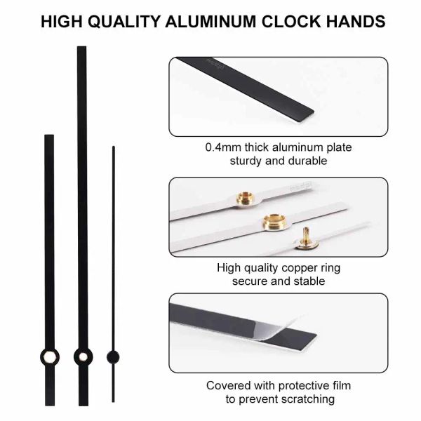 McDfl Metal Wall Clock Hands for Watchmaker Pièces de rechange Mécanisme de surveillance Mécanisme pour les horloges Art Mural Decorative Modern Living Room