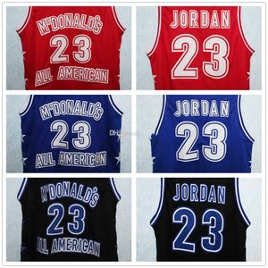 McDonald's All American #23 Retro Blue White Michael MJ Basketball Jersey heren ED Custom Number Name Jerseys