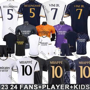 MCF Real Madrids 2023 24 Kits de football Benzema Mbappe Soccer Jerseys 23/24 Kroos Bellingham Camavinga Valverde Rodrygo Alaba Men Kid Soccer Jersey Kit Kit