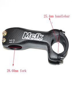 MCFK Fibra de carbono mate Vástago de bicicleta de carretera MTB piezas de bicicleta de ciclismo vástagos de manillar de carbono 254 mm de longitud 70 80 90 100 110 120 mm ángulo 2176964