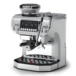 Máquina de café expreso Mcilpoog WS-TC530 con espumador de leche, cafetera semiautomática con molinillo y pantalla grande de 6 pulgadas