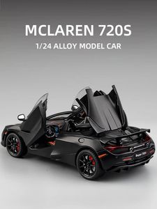 Mclaren 720s 1 24 Super Sportcar Sound Light Miniatures en alliage moulé sous pression modèle de voiture présente pour petit ami jouets pour enfant cadeau métal 240229