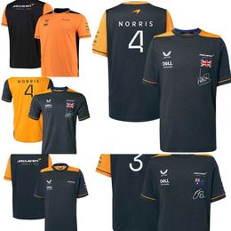 McLaren F1 Team T-shirt 2023 Summer Men's Formule 1 Vêtements de course à manches courtes Sports extérieurs PXQB rapides