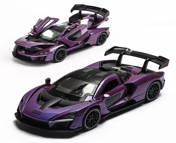 McLaren Senna Die Cast Car Sports Toy Simulation Iluminación Super Sports Car Regal Car 1 32272G5483467