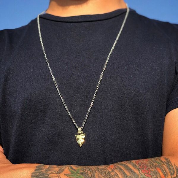 Mcllroy hommes collier 2018 nouveau cuivre lance pendentif à la mode en acier inoxydable chaîne charme colliers pour homme livraison directe