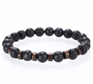 Mcllroy pierre bracelet perles lave naturel homme mode bracelets Bracelet hommes en bois perle accessoire bijoux mâle personnalisé cadeau GB856