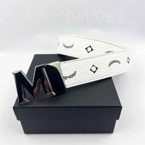 MCMC Belt Luxury Designer Belt Buckle Fashion Genue en cuir authentique Baltes pour femmes Designer Men Double Big Gol
