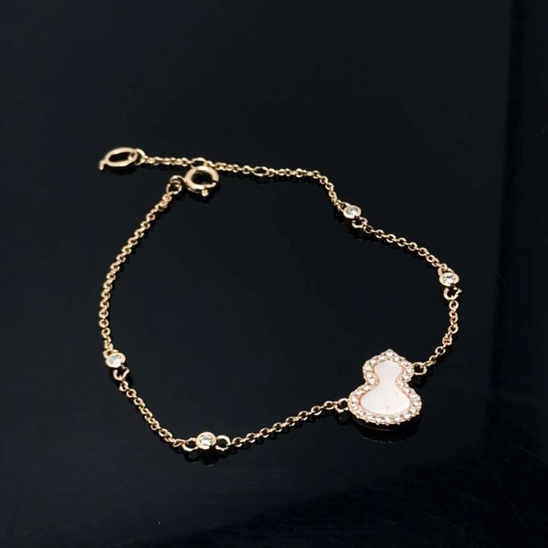 mcqeen diseñador Qeelins joyería de lujo Estilo chino Fritillaria blanca Calabaza Pulsera Versión coreana Minimalista Mejor amigo Internet Celebridad Vgold Incrustaciones Diam