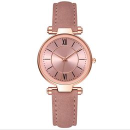 McyKcy Merk Leisure Mode Stijl Dameshorloge Goed Verkopende Roze Lederen Band Quartz Batterij Dames Horloges Watch215Z