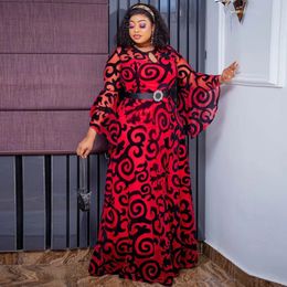 MD Dubai Robes en mousseline africaine pour femmes Summer Souffle Sleeve Robe Muslim Abaya Dashiki Print plus taille Africa Clothing 240319