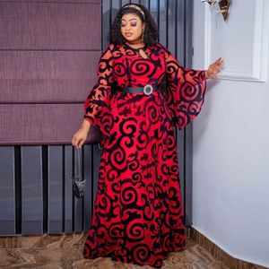 MD Dubai African Chiffon -jurken voor vrouwen zomer ruches mouw gewaad moslim Abaya dashiki print plus size Africa kleding 240319